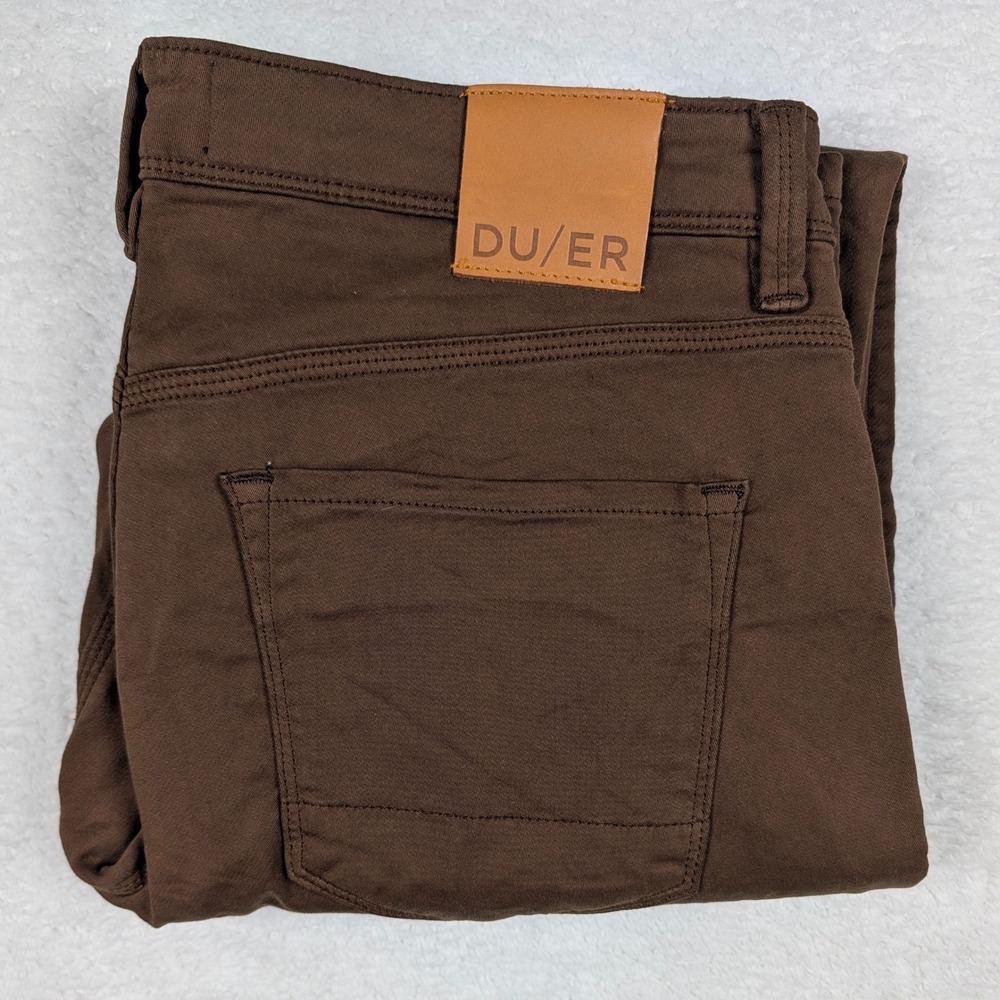 DU/ER N2X Relaxed Taper Pants Mens 33x30 Brown Performance Stretch Chino